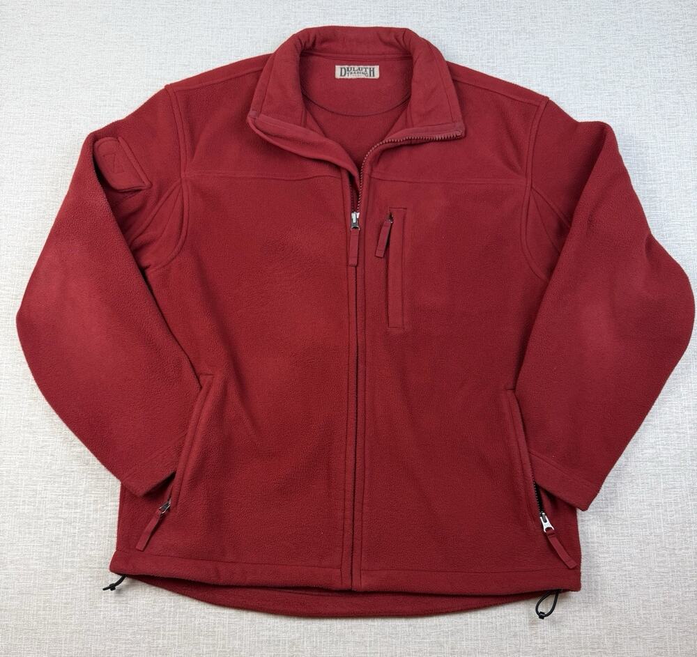 Duluth Trading Co Men’s Large Red Full Zip Fleece Jacket Outdoor